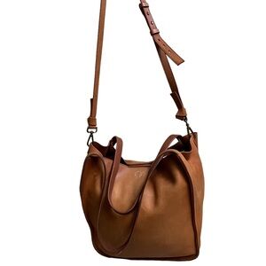 Madewell Medium Leather Transport Tote, English saddle